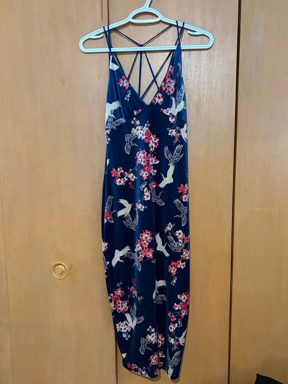 Revamped Blue Floral Strappy Dress